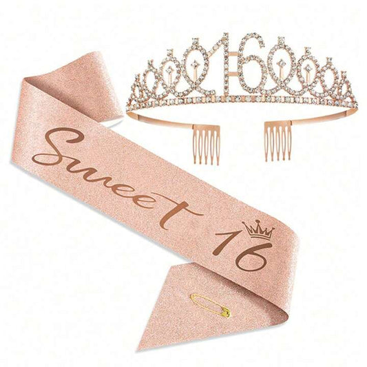 Sweet 16 Birthday Sash and Tiara